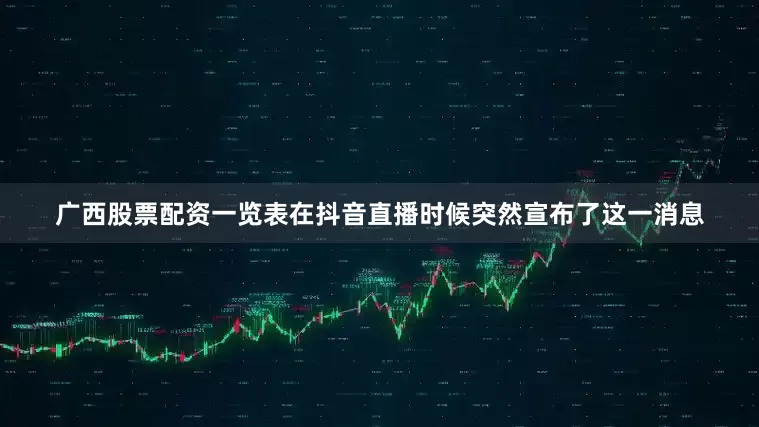 广西股票配资一览表在抖音直播时候突然宣布了这一消息